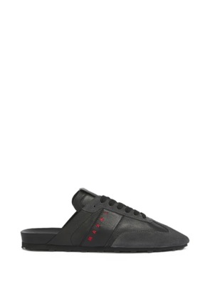 Marni black nappa leather and suede Softy Soccer slip-on sneakers