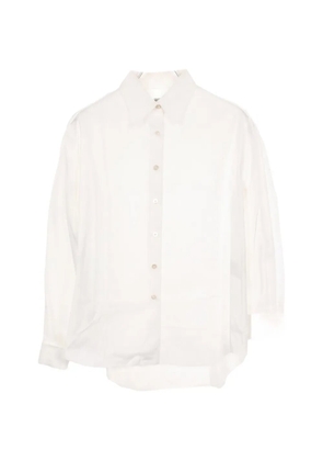 CHANEL Pre-Owned 1986-1988 Coco mark pearl button shirt - White