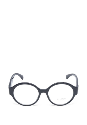 CHANEL Pre-Owned 1986-1988 CC-logo round-frame glasses - Blue