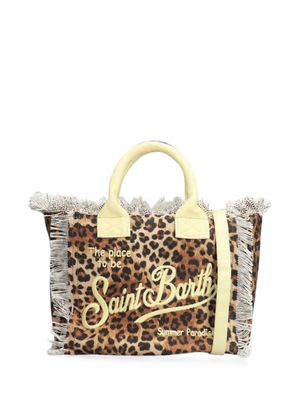 MC2 Saint Barth leopard-print frayed tote bag - Brown