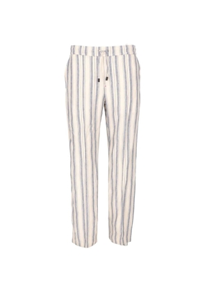 Isaia vertical-stripe drawstring-waist trousers - Neutrals