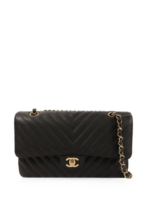 CHANEL Pre-Owned Chevron CC turn-lock shoulder bag - Black