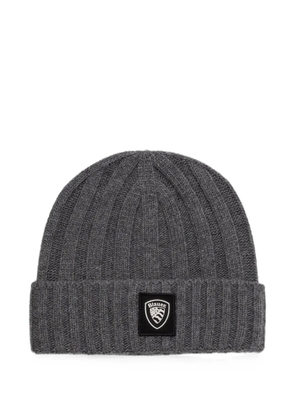 Blauer logo-patch beanie hat - Grey