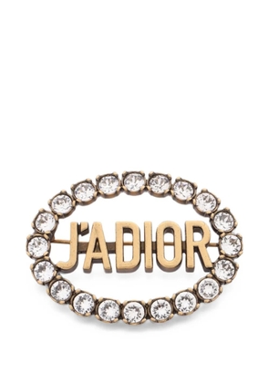 Christian Dior Pre-Owned 2010s J'ADIOR rhinestone brooch - Gold