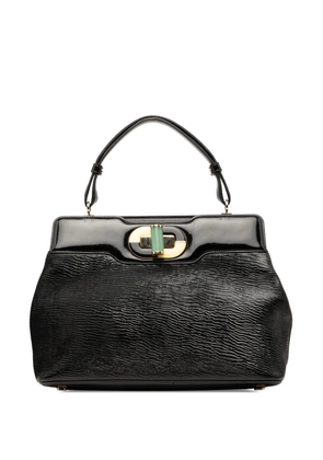 Bvlgari Pre-Owned 2010-2012 Isabella Rossellini Wrinkled Patent Top Handle Bag satchel - Black