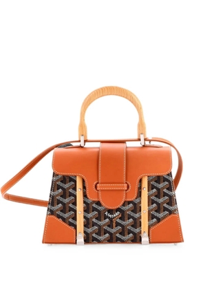 Goyard Pre-Owned Structured Saigon Top Handle Bag Coated Canvas with Leather Mini satchel - Brown