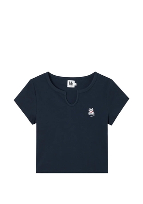 b+ab cat-patch T-shirt - Blue
