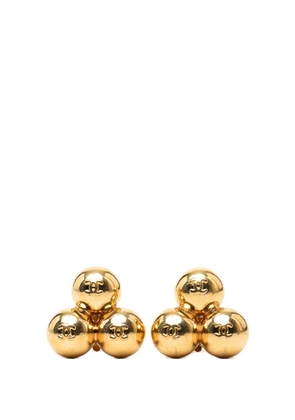 CHANEL Pre-Owned 1980-1990 CC Gold Plated Spheres Clip On Earrings costume earrings