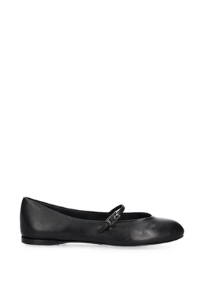 Max Mara buckle-strap leather ballet flats - Black