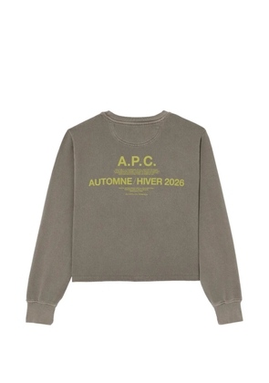 A.P.C. Autumn logo-print cropped sweater - Grey