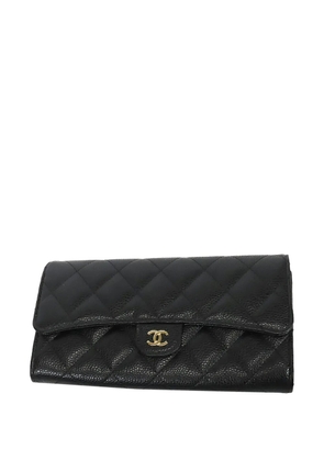 CHANEL Pre-Owned 2021-2026 Classic Caviar Flap Wallet long wallets - Black