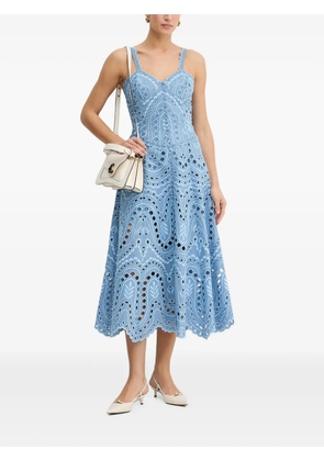 Charo Ruiz Ibiza Solace broderie-anglaise scalloped-trim dress - Blue