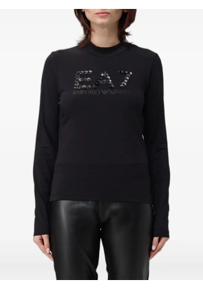 Ea7 Emporio Armani sequin-logo long-sleeve T-shirt - Black