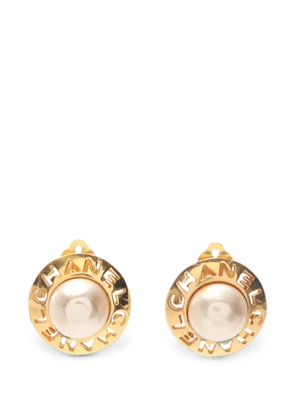 CHANEL Pre-Owned 1986-1988 faux-pearl earrings - Gold