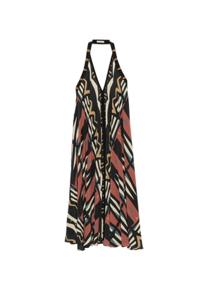 Volantis geometric-print maxi dress - Black
