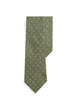 Polo Ralph Lauren pine-print linen tie - Green