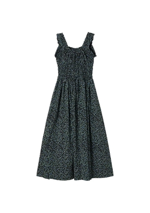 b+ab floral-print shirred dress - Black