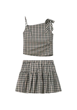 b+ab check-pattern tiered jumpsuit - Neutrals
