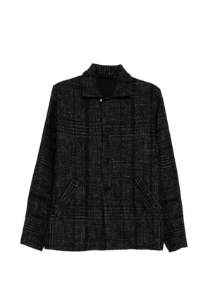 Ma+ check-pattern two-pocket shirt jacket - Black