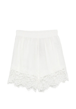 Ermanno Scervino lace-trim linen shorts - White