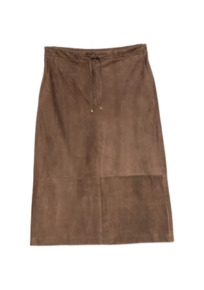'S Max Mara drawstring-waist suede skirt - Brown