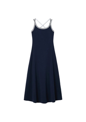 b+ab contrast-trim crossover-strap midi dress - Blue