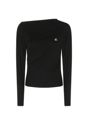 Vivienne Westwood Hebo Orb-embroidered draped top - Black