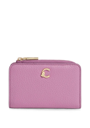 Coccinelle small C-me logo-plaque pebbled wallet - Purple