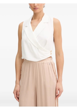 FRACOMINA collared wrap top - White