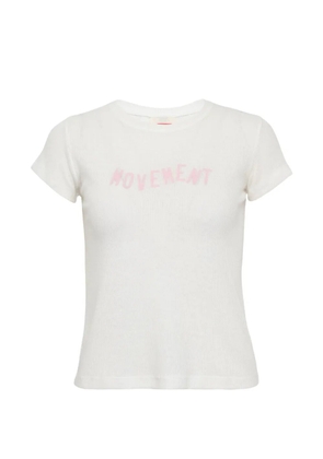 Rally Movement logo-print ribbed T-shirt - White