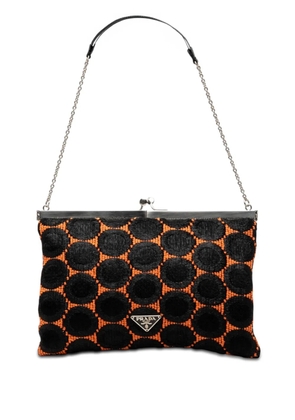 Prada Pre-Owned 2000-2013 Jacquard Kisslock Clutch with Chain shoulder bag - Black