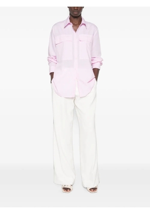 VICOLO vertical-stripe chest-pockets shirt - Pink