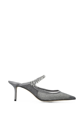 Jimmy Choo Bing crystal-embellished mesh mules - Silver