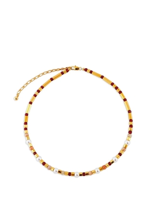 TANNUM beaded brass necklace - Gold