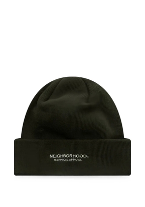 Neighborhood logo-embroidered beanie hat - Green