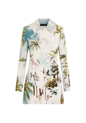 Oscar de la Renta Dominican Landscape cotton poplin coat - Neutrals