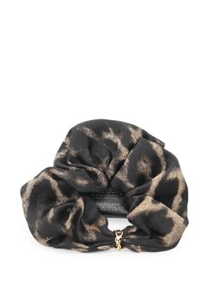 Saint Laurent Pre-Owned 20s Cassandra leopard-print scrunchie - Black