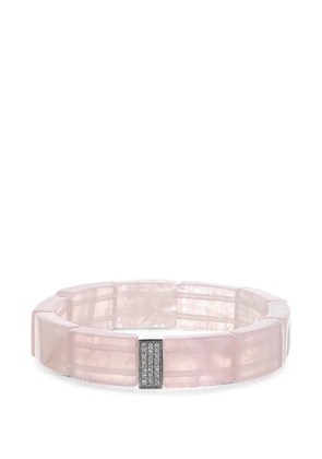 Sydney Evan rose quartz and diamond pavé bracelet - Silver