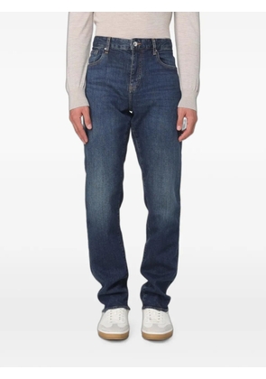 Armani Exchange logo-patch straight-leg jeans - Blue