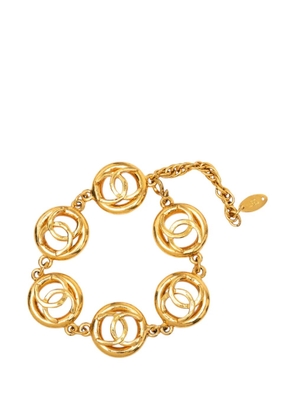 CHANEL Pre-Owned 1982 CC Gold Plated Charms Link Bracelet costume bracelet