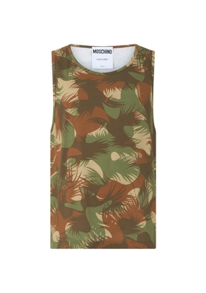 Moschino camouflage-print sleeveless top - Green