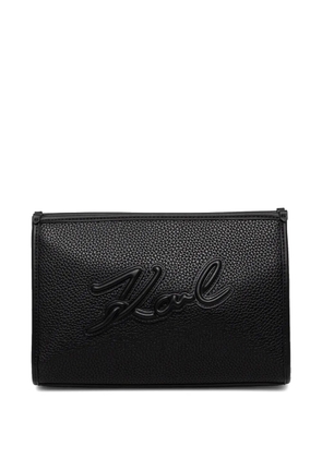Karl Lagerfeld leather make up bag - Black