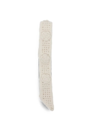 ROCKFISH rose-detail knitted scarf - Neutrals