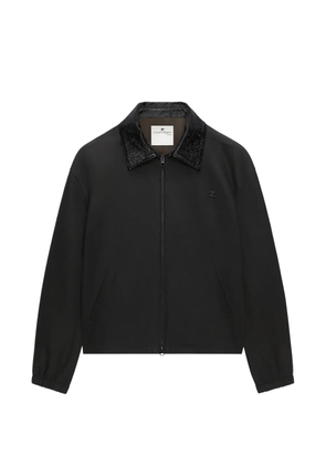 Courrèges vinyl-collar bomber jacket - Black