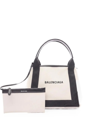 Balenciaga Pre-Owned 2020s Cabas canvas leather tote bag - Neutrals