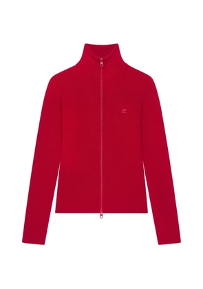 Courrèges logo embroidered zipped cardigan