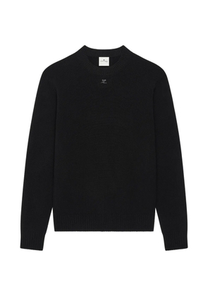 Courrèges logo-embroidered crew-neck sweater - Black