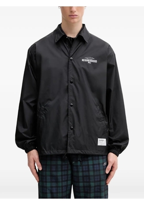Neighborhood logo-print drawstring jacket - Black