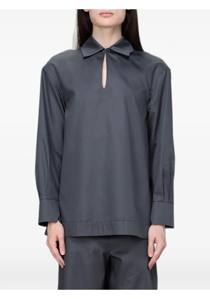 Max Mara cotton-poplin keyhole-detail blouse - Grey