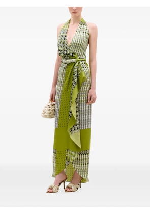 Silvia Tcherassi abstract-print wrap maxi dress - Green